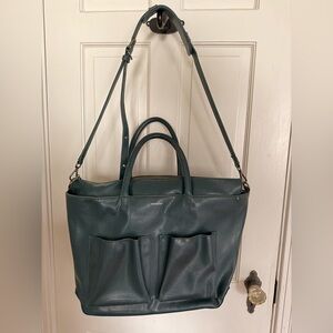 Matt & Nat Teal Faux-Leather Tote with Front Pockets